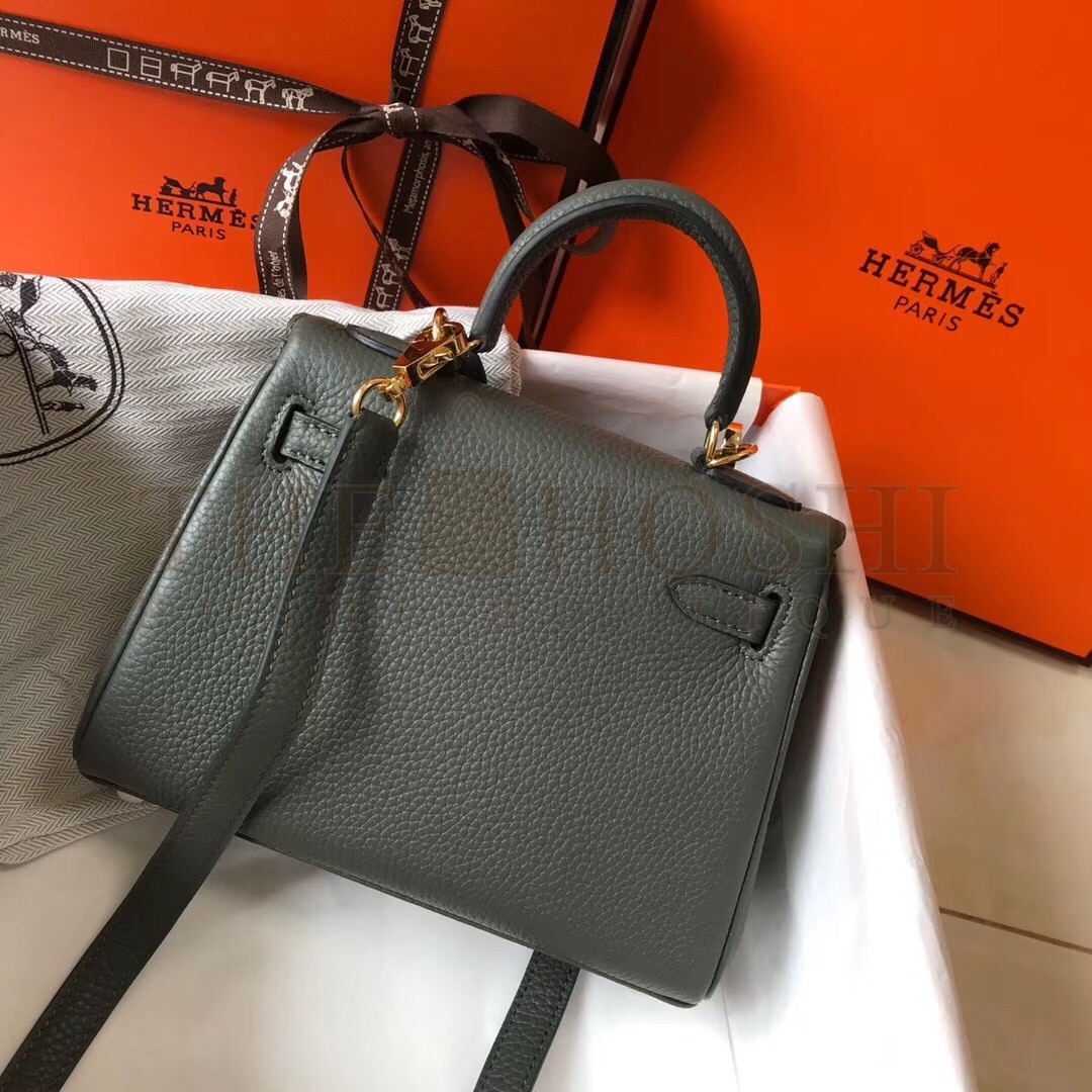 H**me5 Mini Kelly 20cm Bag In Canopee Clemence Leather Master Quality