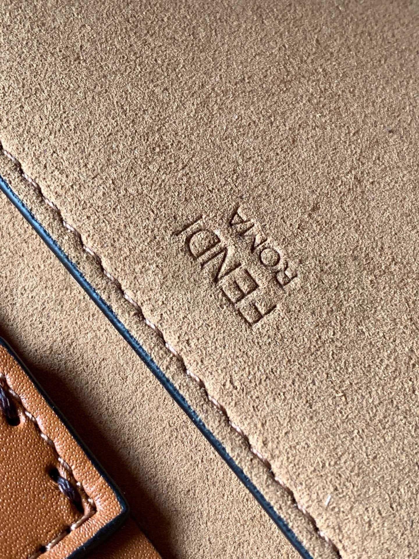 F**di Sunshine Small Tote Bag In Brown Calfskin Master Quality