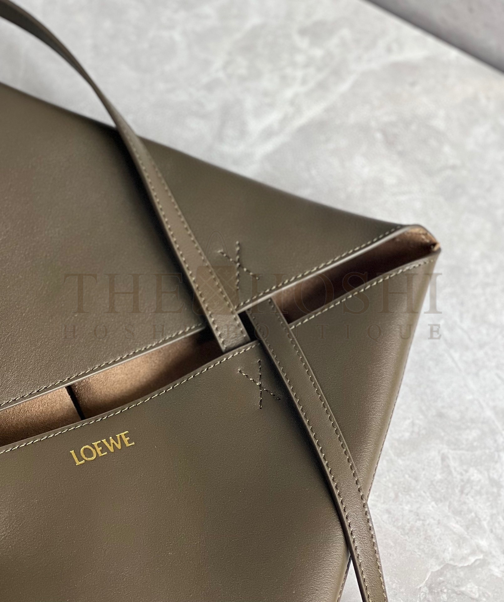 L0ew* Medium Puzzle Fold Tote Bag in Dark Green Calfskin Master Quality