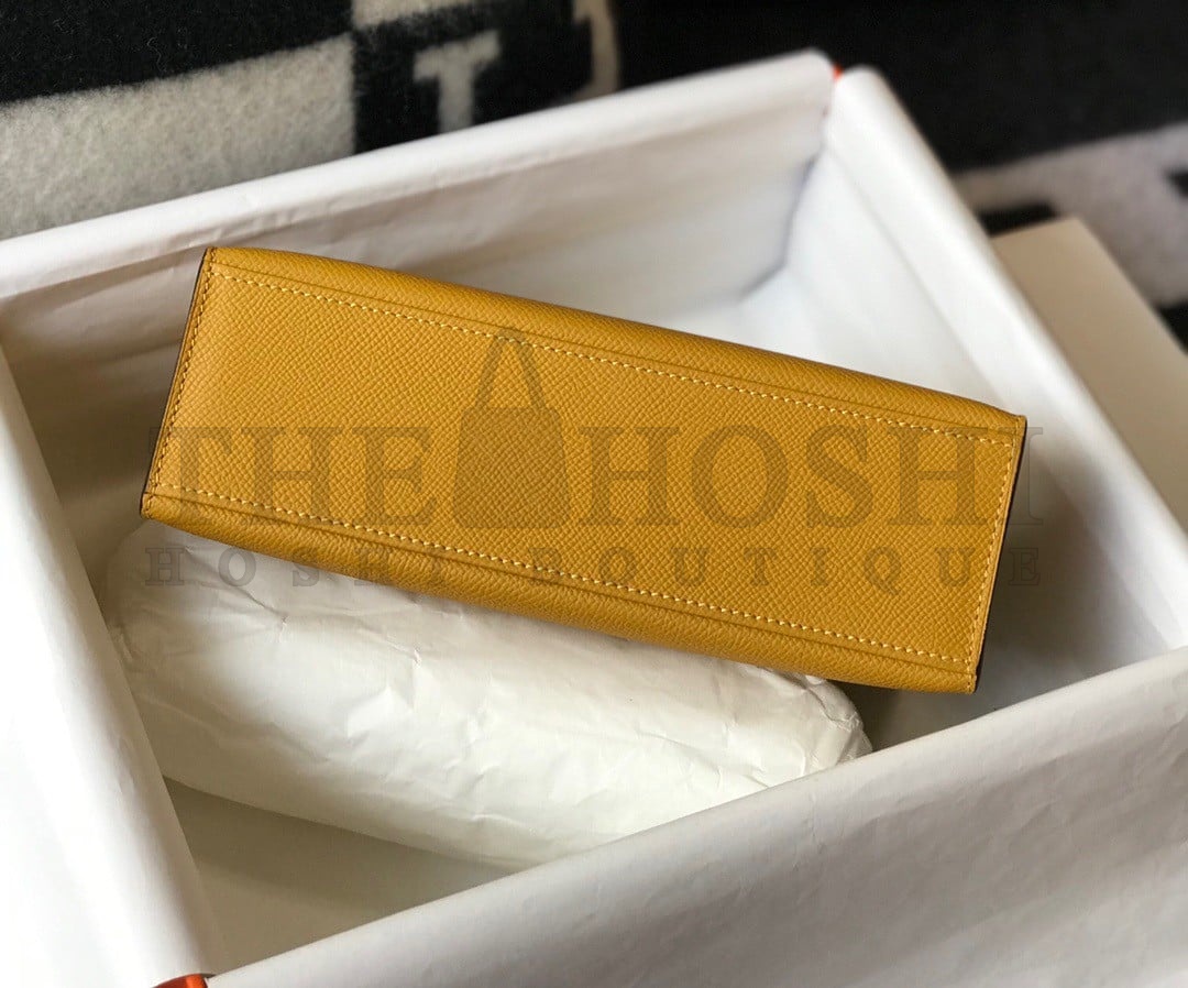 H**me5 Kelly Pochette Clutch Bag In Yellow Epsom Leather Master Quality