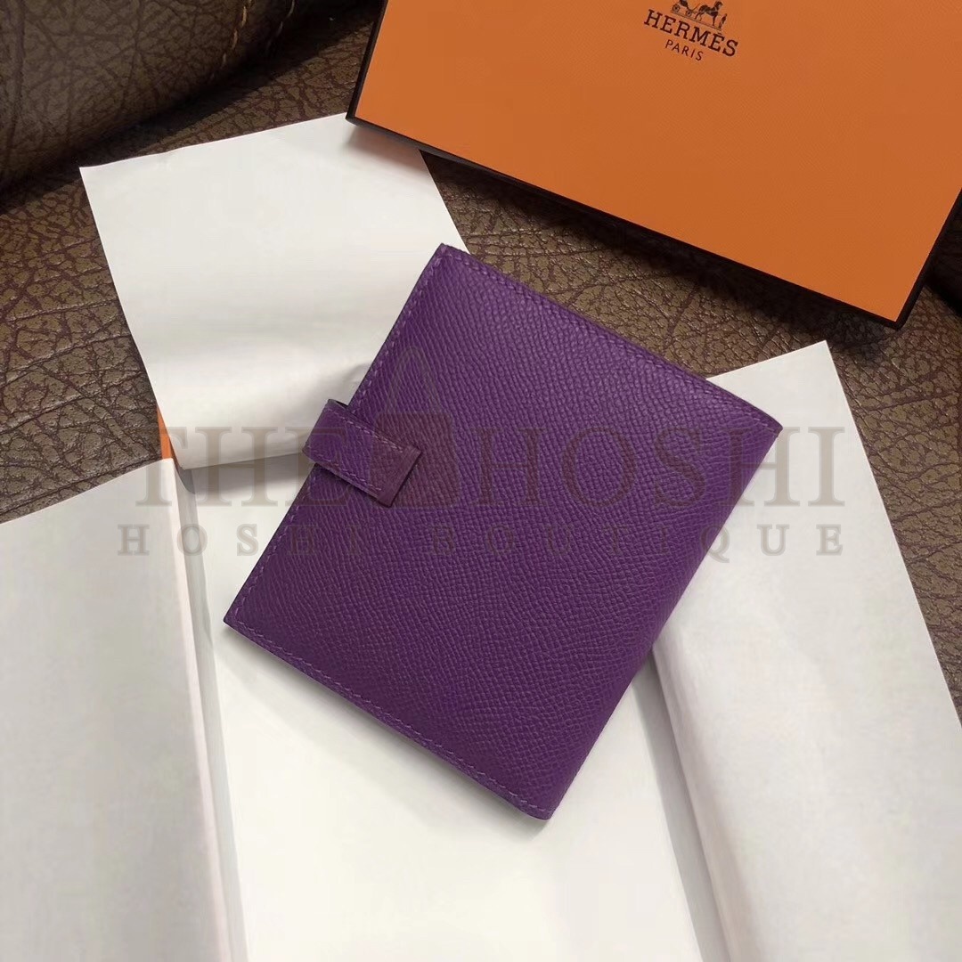H**me5 Bearn Compact Wallet In Purple Epsom Leather Master Quality