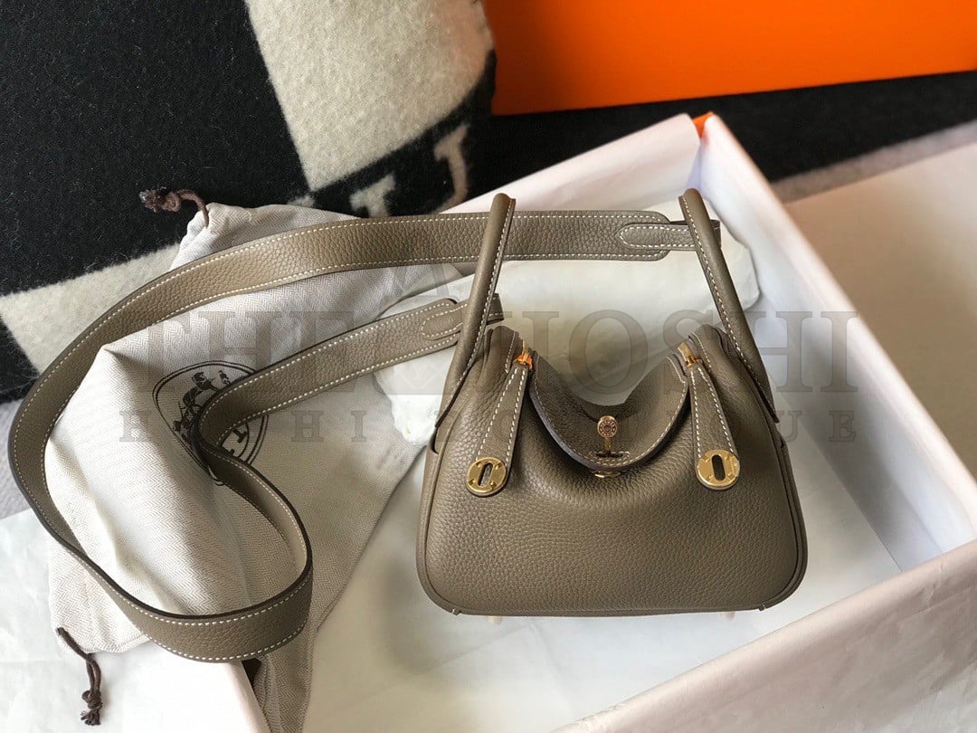 H**me5 Lindy Mini Bag In Taupe Clemence Leather GHW Master Quality