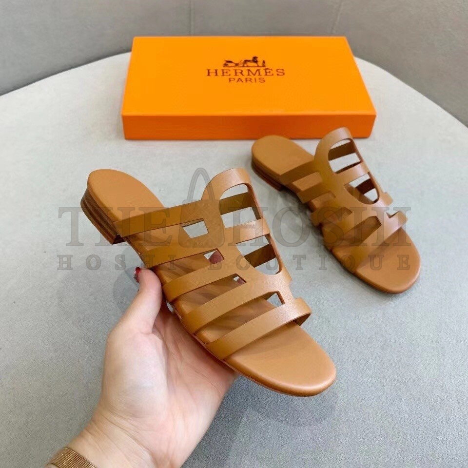 H**me5 Camelia Sandals In Brown Calfskin Master Quality