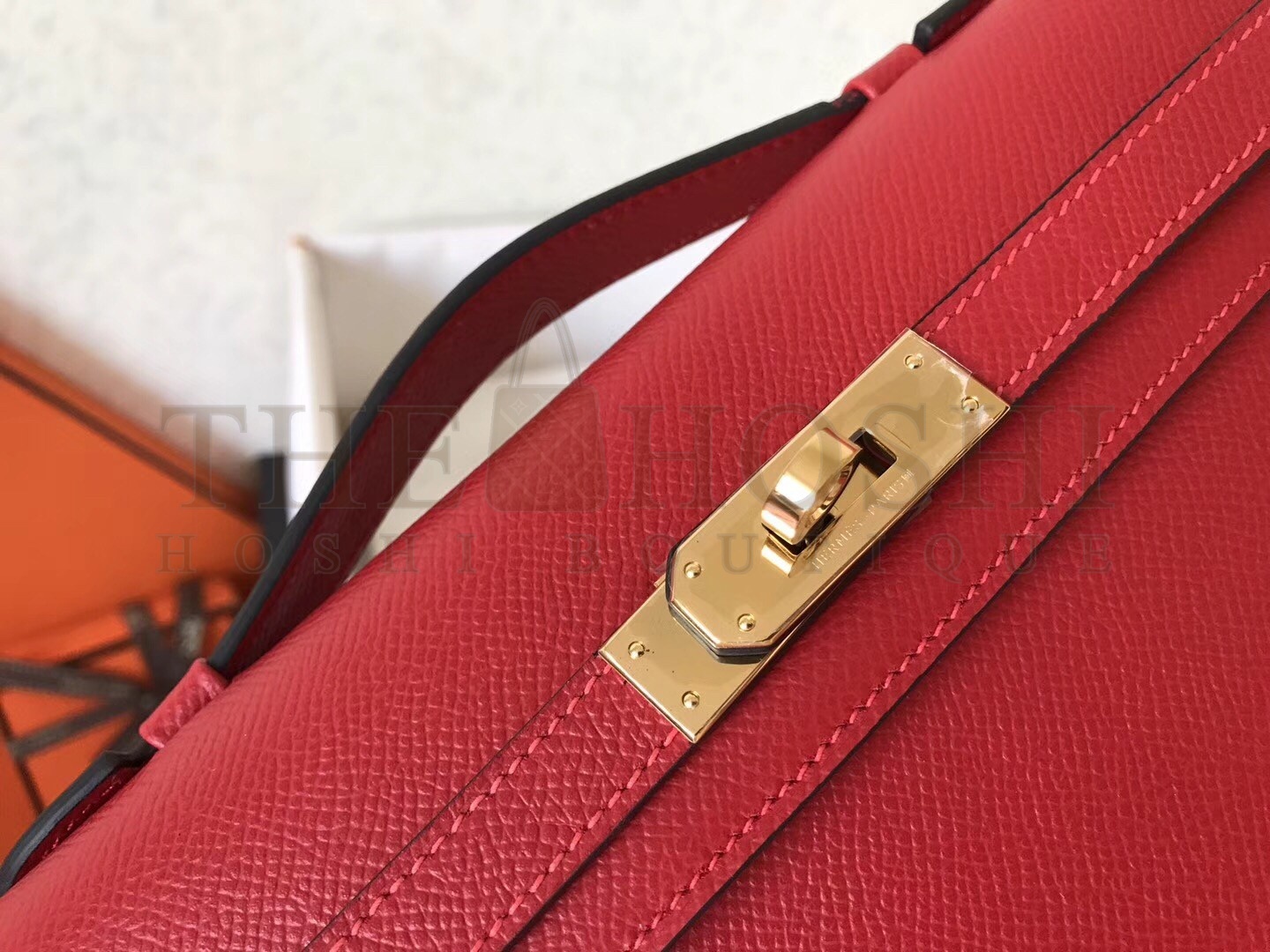 H**me5 Red Epsom Kelly Cut Handmade Bag Master Quality