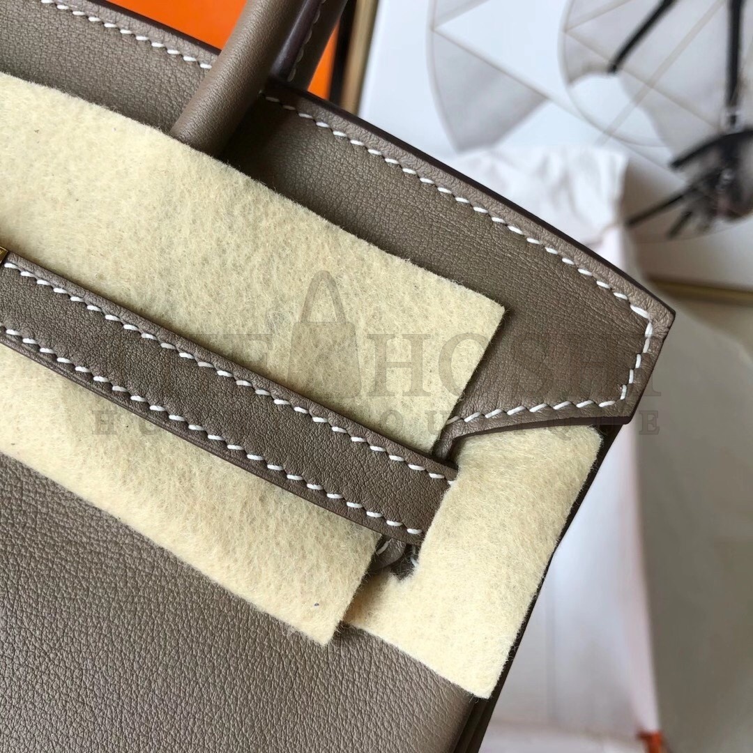 H**me5 Taupe Birkin 25cm Swift Handmade Bag Master Quality