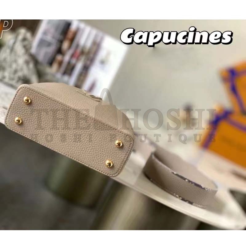 L0vis Vvtt0n LV Women Capucines Mini Handbag Galet Gray Taurillon Python Leather Master Quality