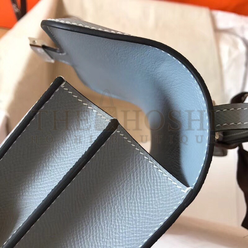 H**me5 Mini Constance 18cm Epsom Blue Lin Bag Master Quality