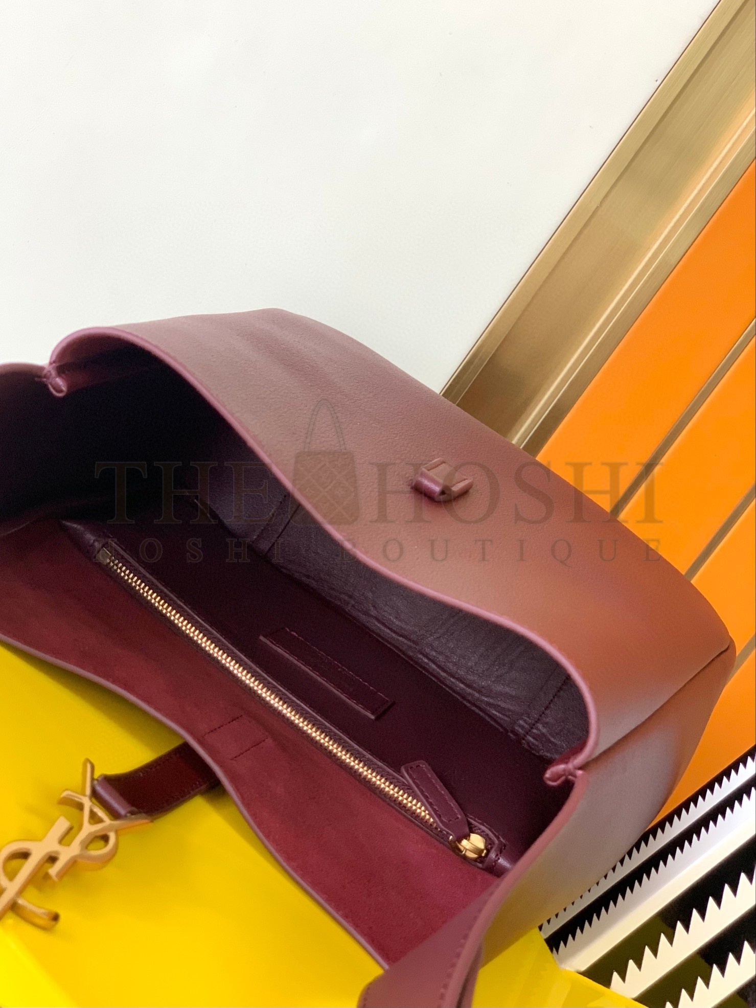 Sa1nt Lau*nt Le 5 A 7 Soft Small Shoulder Bag in Bordeaux Leather Master Quality