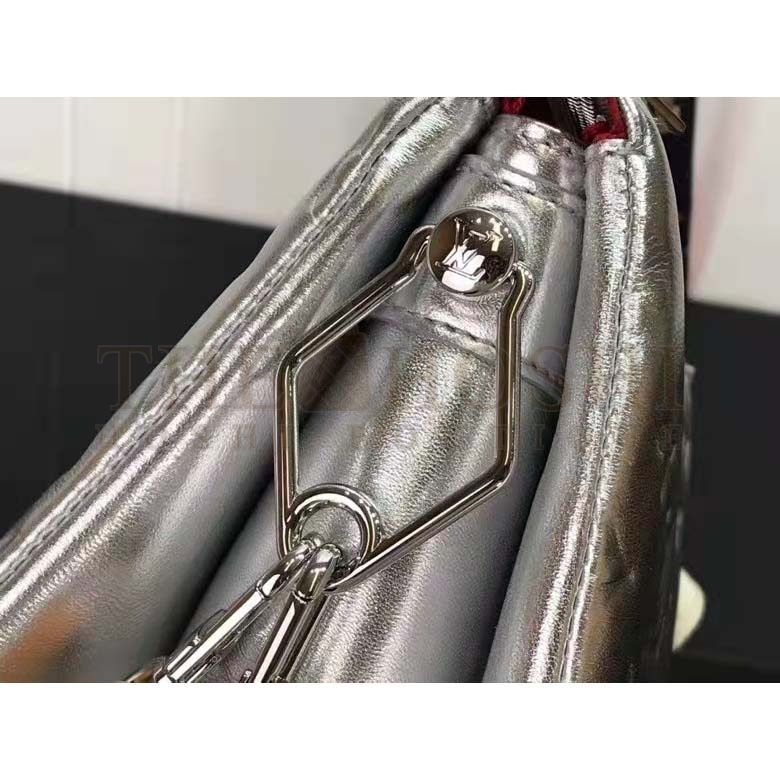 L0vis Vvtt0n LV Women Coussin BB Handbag Silver Monogram Embossed Puffy Lambskin Master Quality