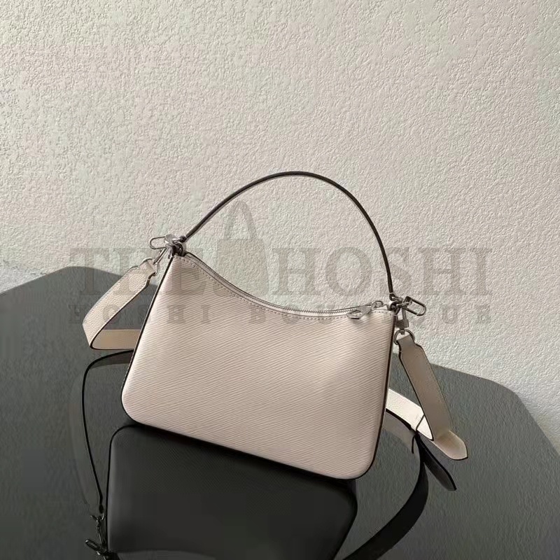 L0vis Vvtt0n LV Women Marelle Handbag Quartz White Epi Grained Cowhide Canvas Master Quality