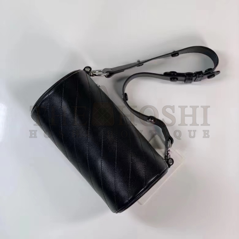 Gvc*1 Women GG Blondie Mini Shoulder Bag Round Interlocking G Black Leather Master Quality