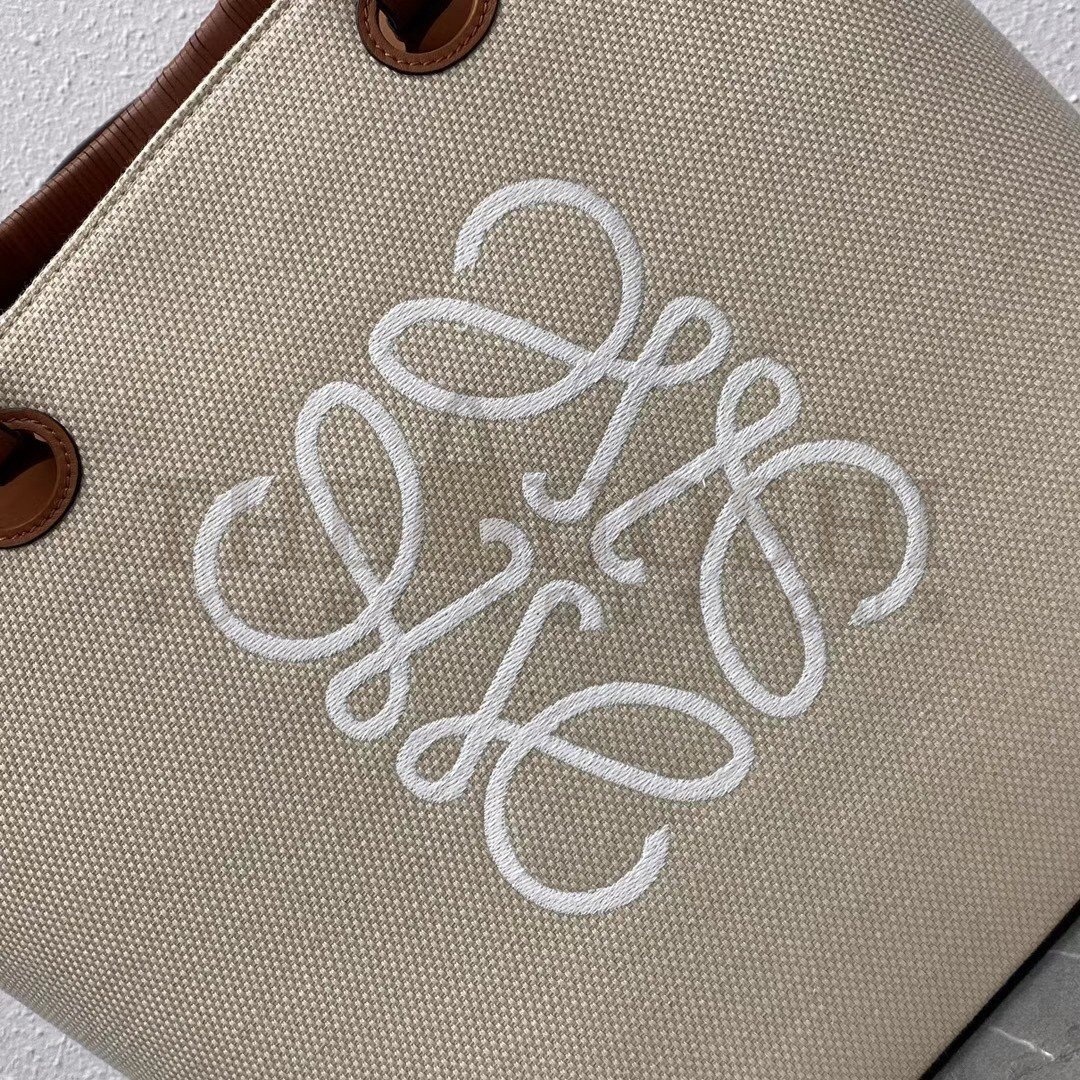 L0ew* Anagram Medium Tote Bag In Jacquard and Calfskin Master Quality