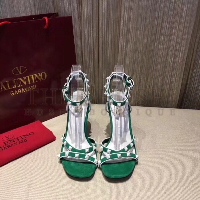 Va1e*ntin0 Garavani Green Free Rockstud 105mm Sandals Master Quality