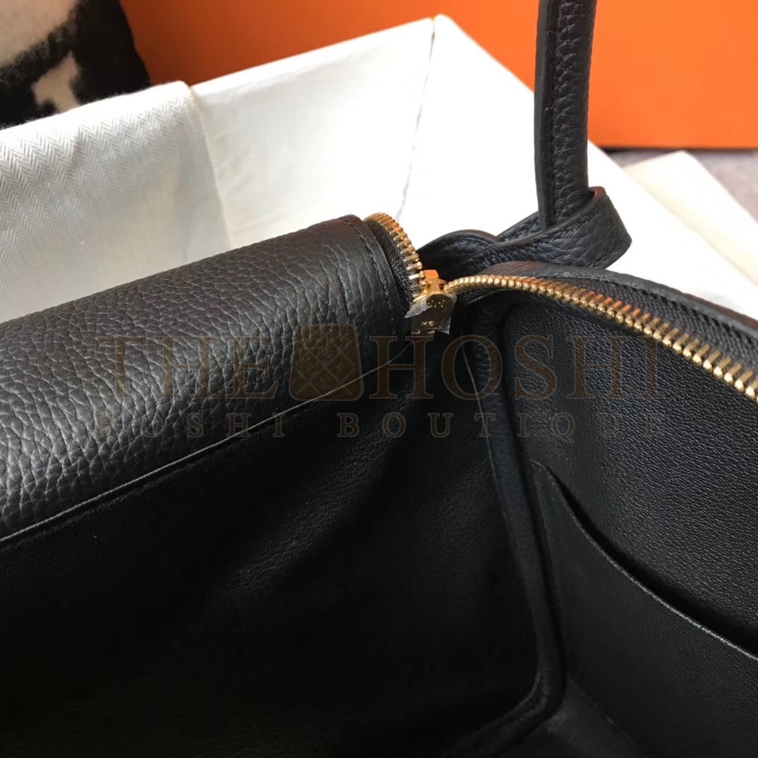 H**me5 Lindy 30cm Bag In Black Clemence Leather Master Quality