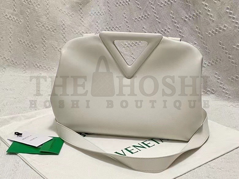 B0tt*ga Ven*ta Medium Point Top Handle Bag In White Leather Master Quality