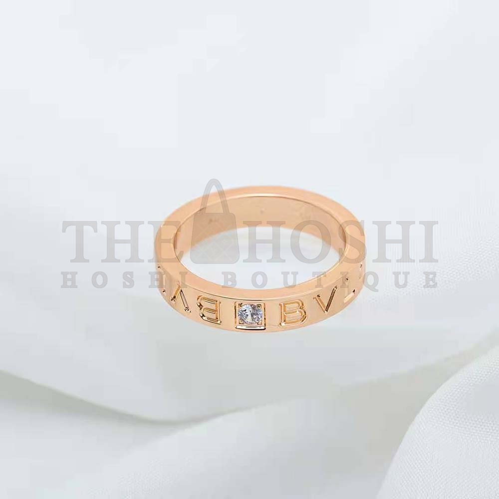Bv1g*ai Women Bv1g*ai Bv1g*ai Ring 18 KT Rose Gold Ring with D1am0nd Master Quality