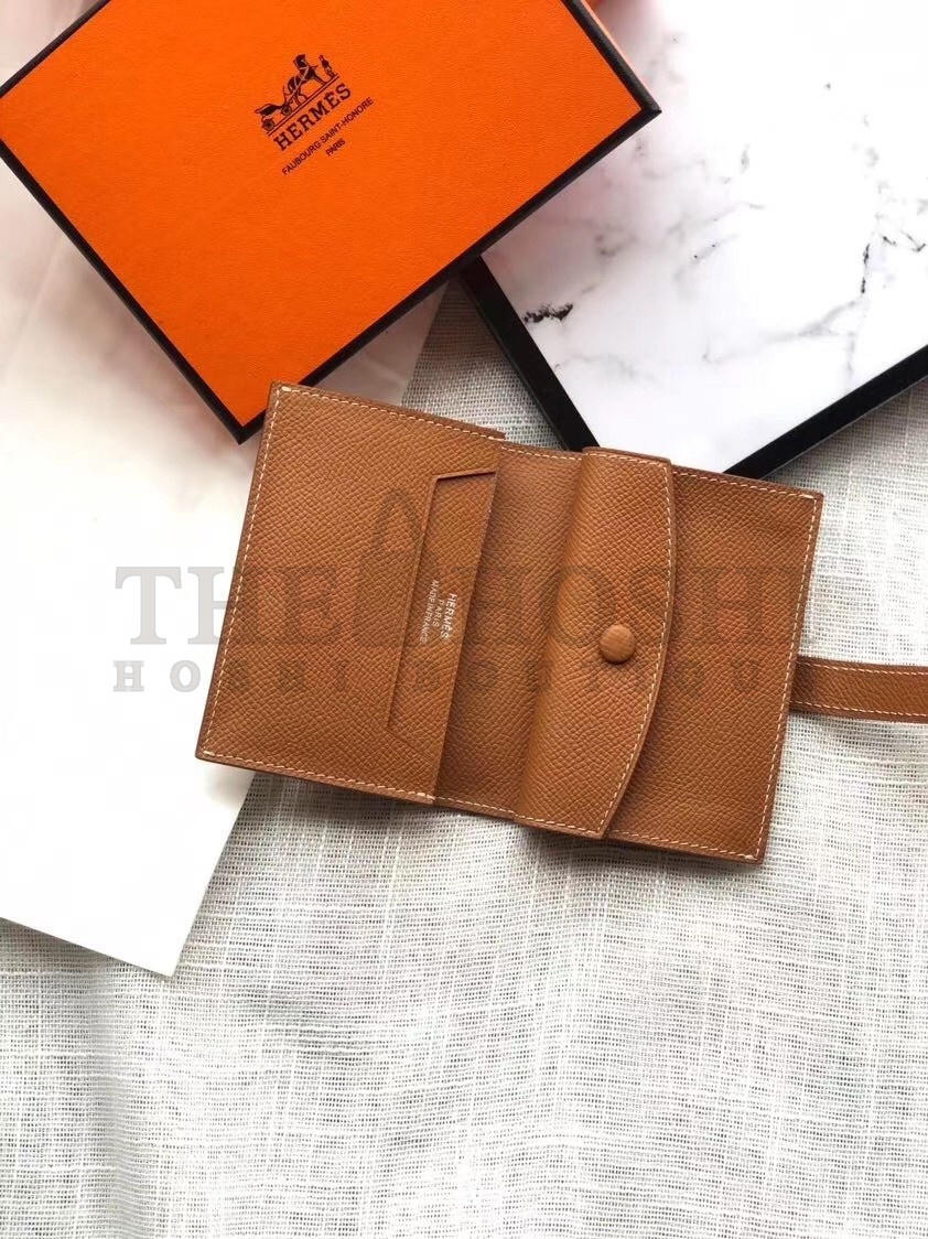 H**me5 Bearn Mini Wallet In Gold  Epsom Leather Master Quality