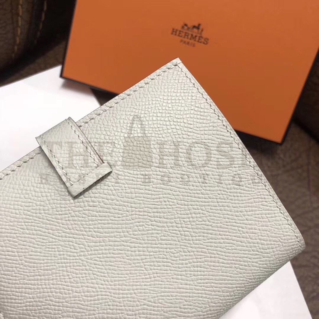 H**me5 Bearn Compact Wallet In Pearl Grey Epsom Leather Master Quality