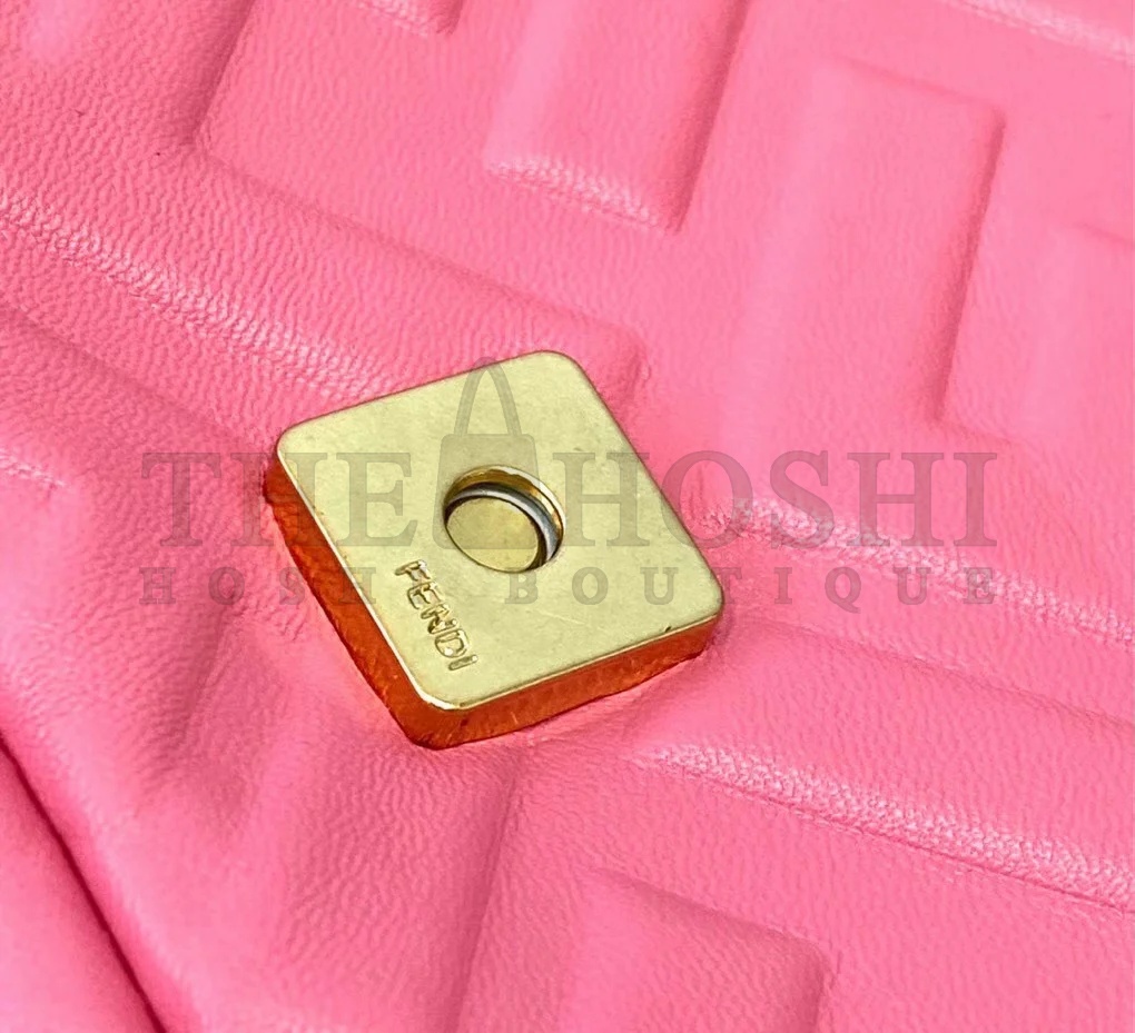 F**di Small Baguette Bag In Pink FF Nappa Leather Master Quality