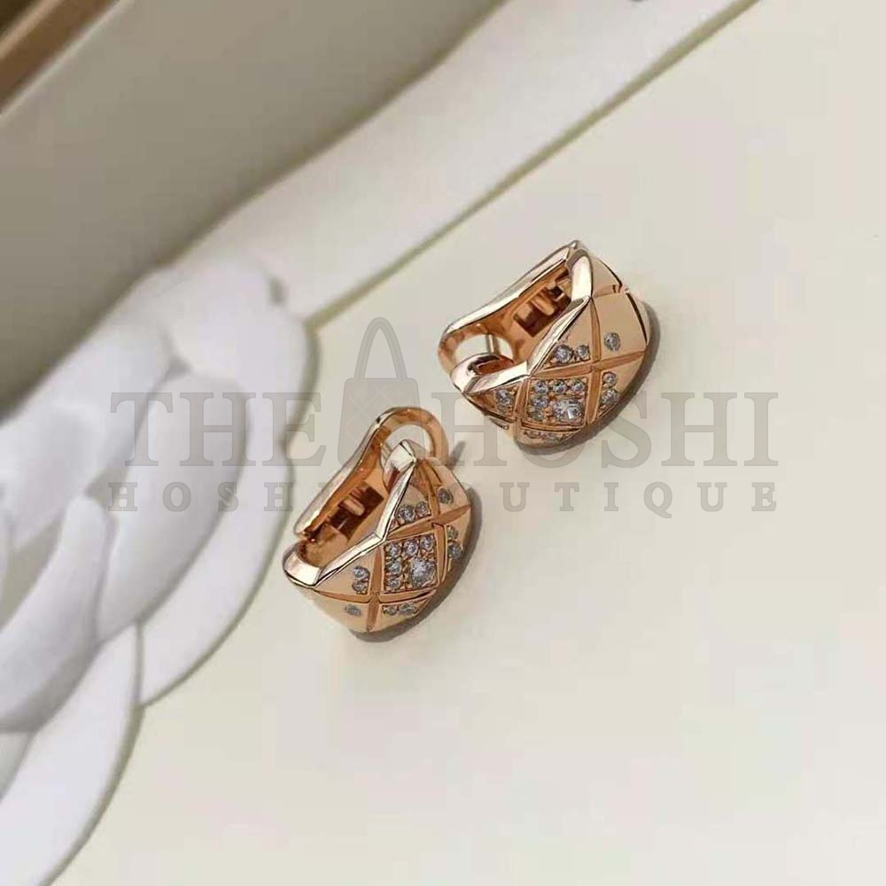 Ch**el Women Coco Crush Earrings in 18K Beige Gold Master Quality