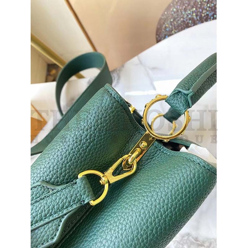 L0vis Vvtt0n LV Women Capucines Mini Handbag Vert D’eau Green Taurillon Leather Master Quality