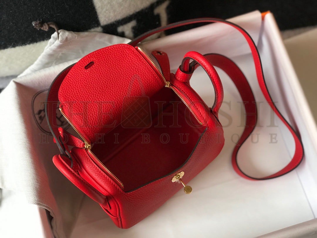H**me5 Lindy Mini Bag In Red Clemence Leather GHW Master Quality