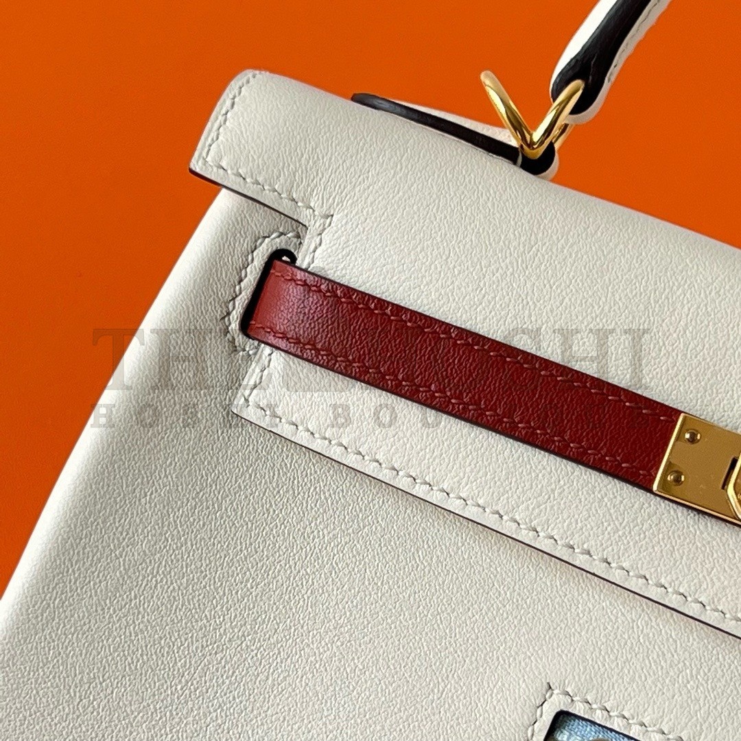 H**me5 Kelly Colormatic 25 Handmade Bag in Nata Swifit Leather Master Quality