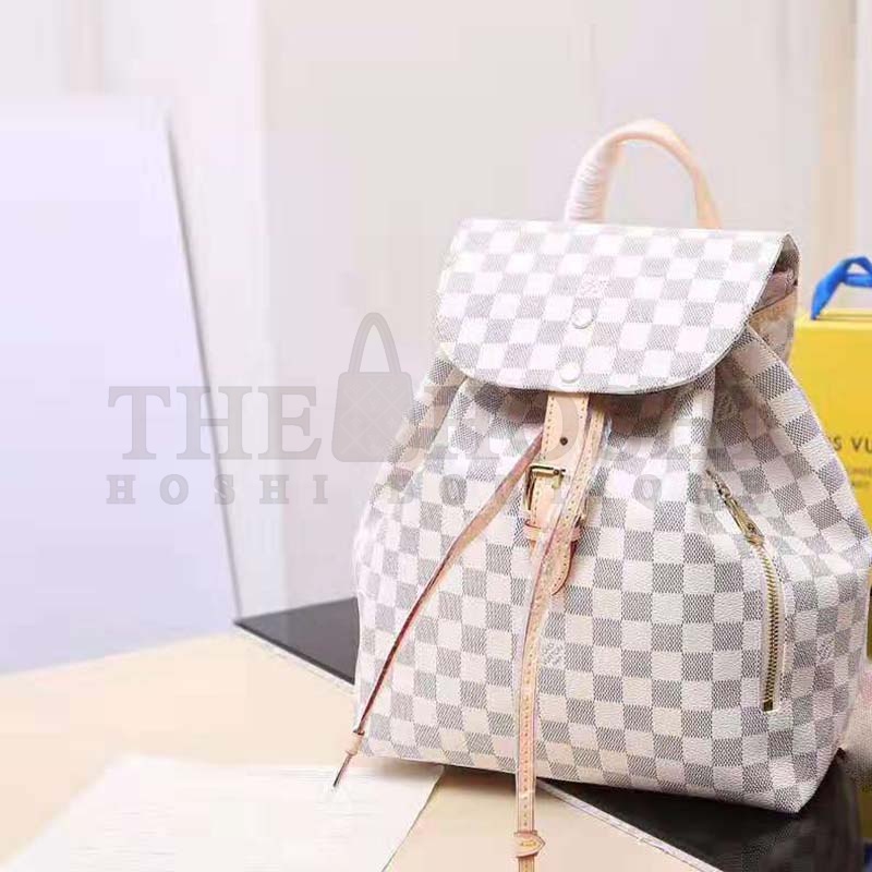 L0vis Vvtt0n LV Women Sperone Backpack in Damier Azur Canvas-Grey Master Quality