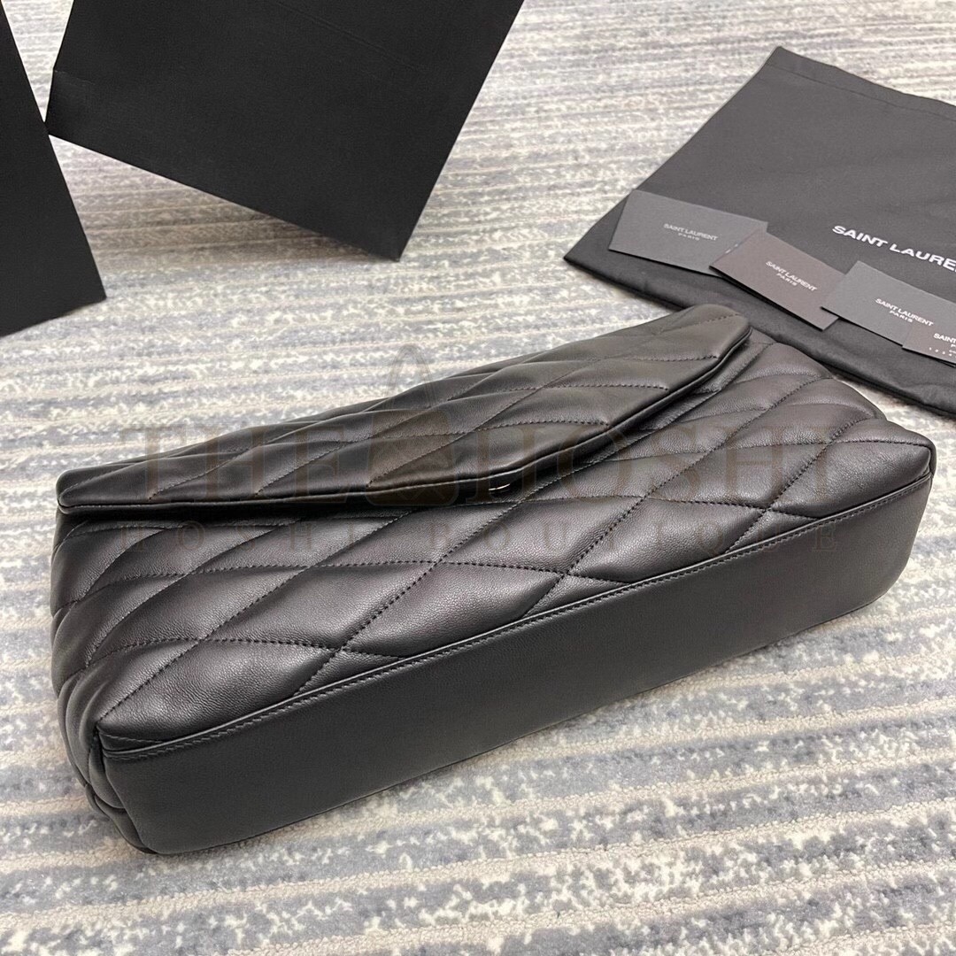 Sa1nt Lau*nt Sade Puffer Envelope Clutch In Black Lambskin Master Quality