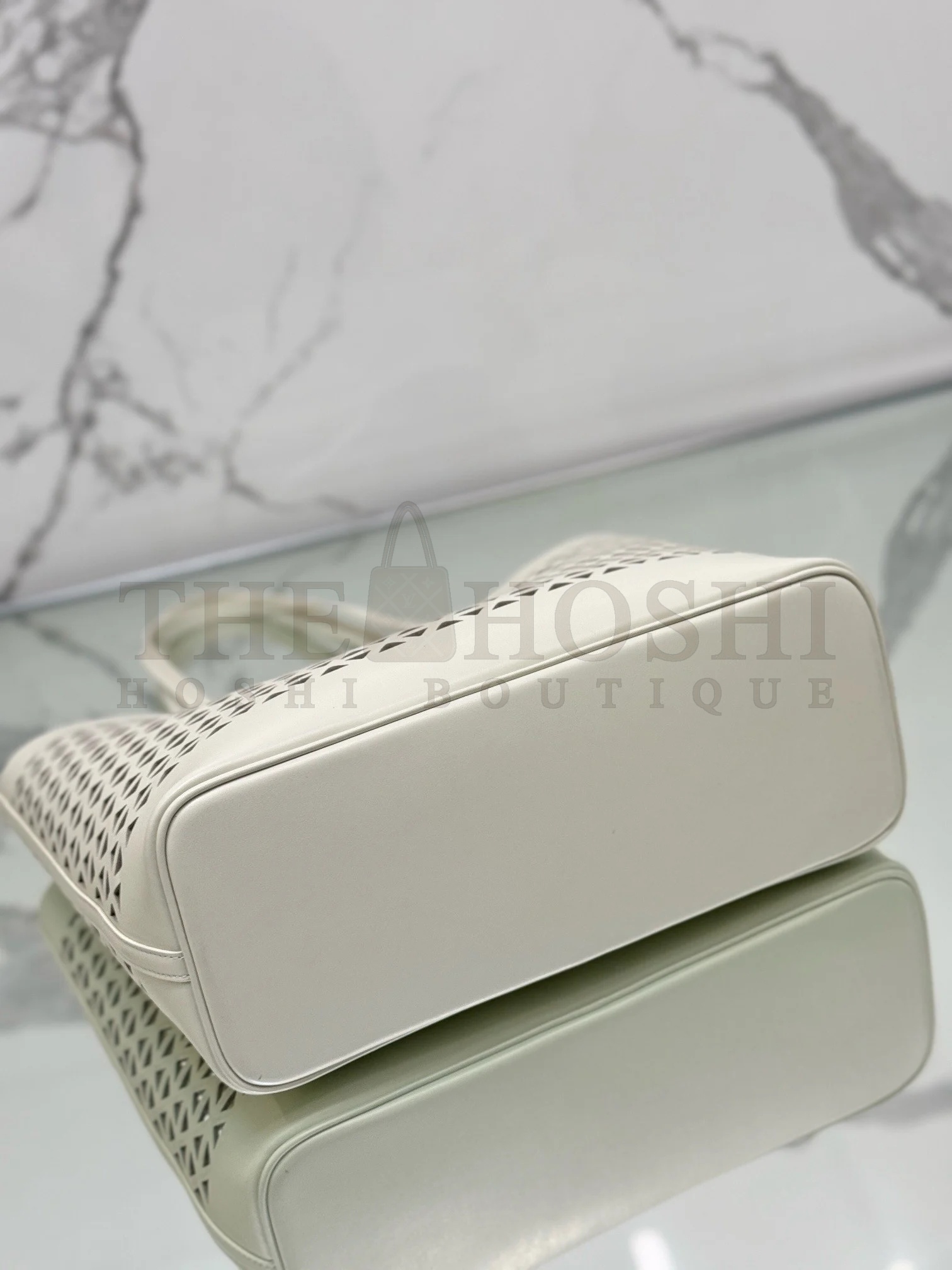 Pra*a Mini Buckle Bag in Linen Blend and Leather Master Quality