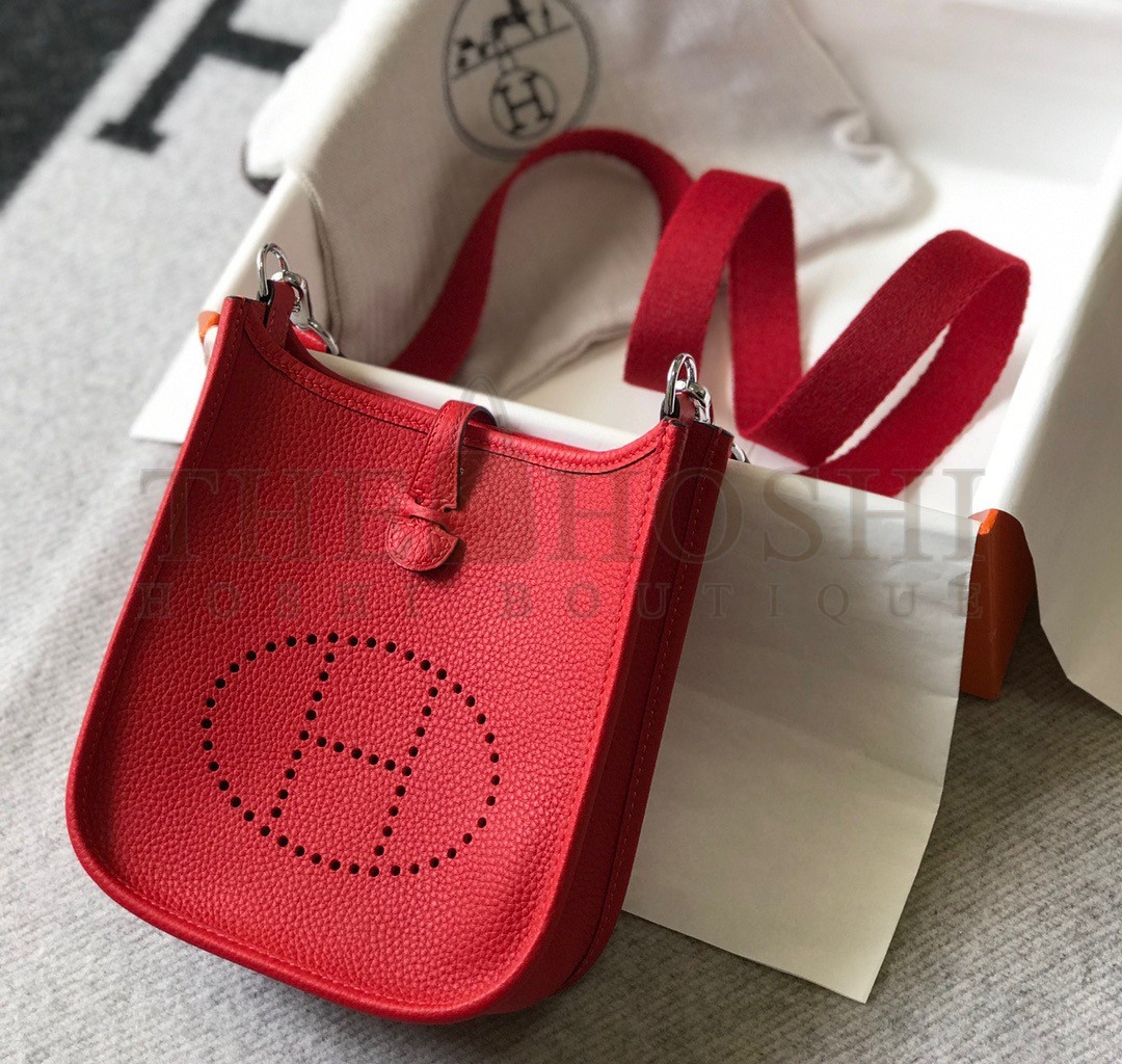 H**me5 Evelyne III Mini Bag In Red Clemence Leather Master Quality