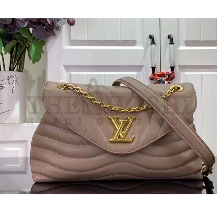 L0vis Vvtt0n LV Women New Wave Chain Bag GM Dark Taupe Quilted Smooth Calf Leather Master Quality