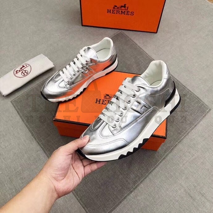 H**me5 Trail Sneakers In Silver Metallic Nappa Leather Master Quality