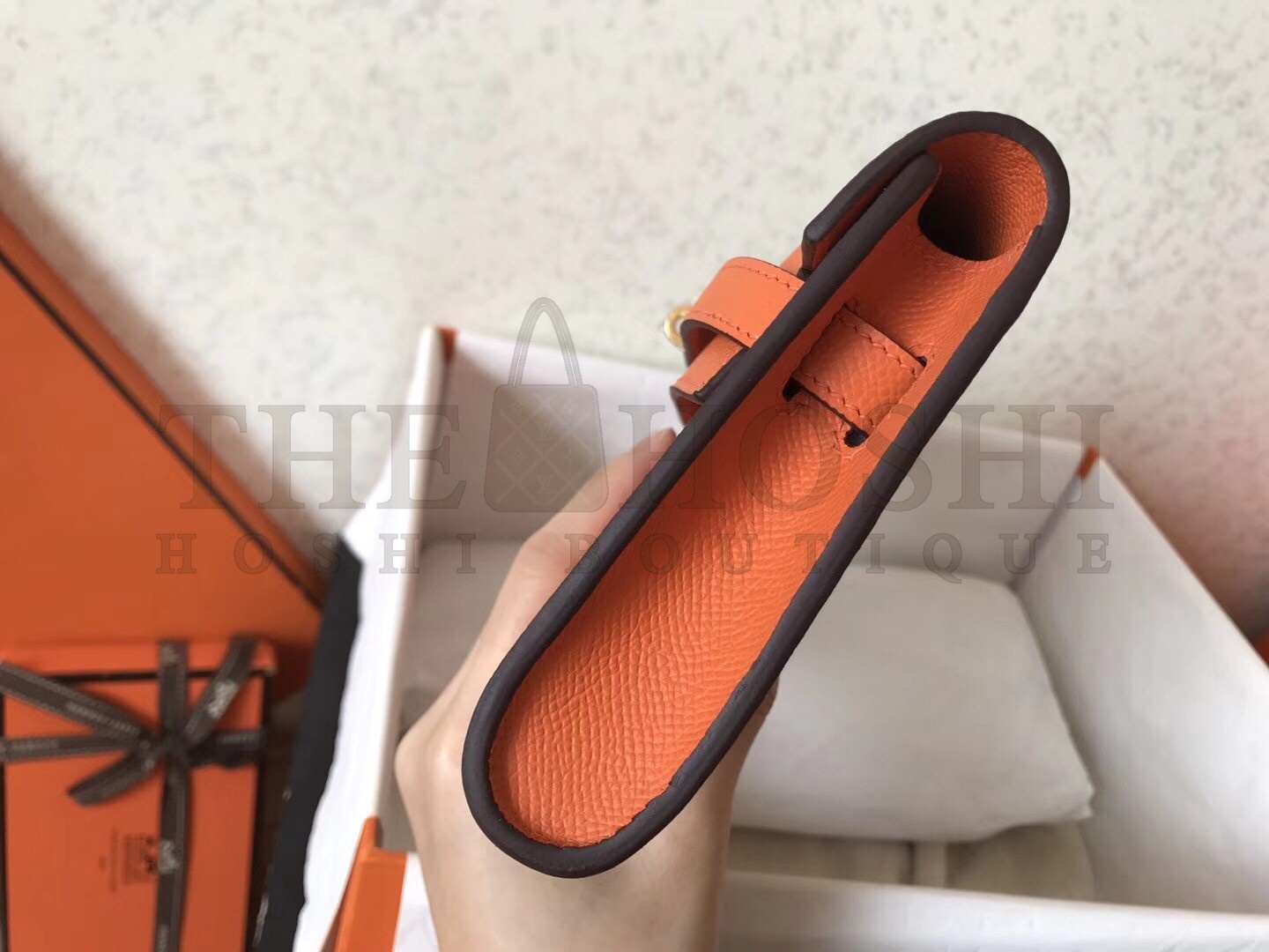 H**me5 Orange Epsom Kelly Cut Handmade Bag Master Quality