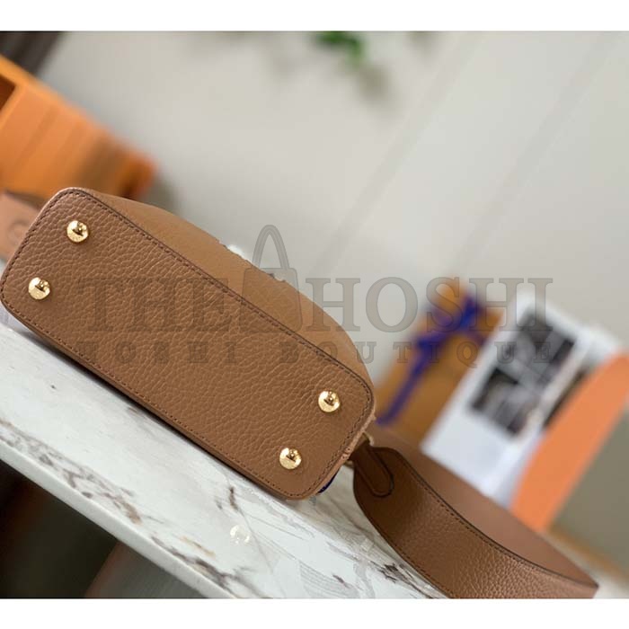 L0vis Vvtt0n LV Women Capucines Mini Handbag Golden Yellow Taurillon Leather Python Skin Master Quality