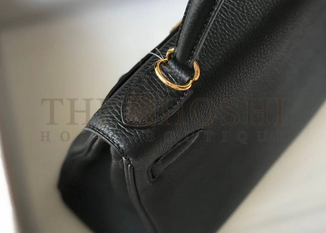 H**me5 Kelly 28cm Retourne Bag in Black Clemence Leather GHW Master Quality