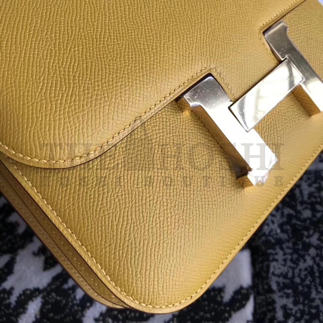 H**me5 Mini Constance 18cm Jaune Epsom Bag Master Quality
