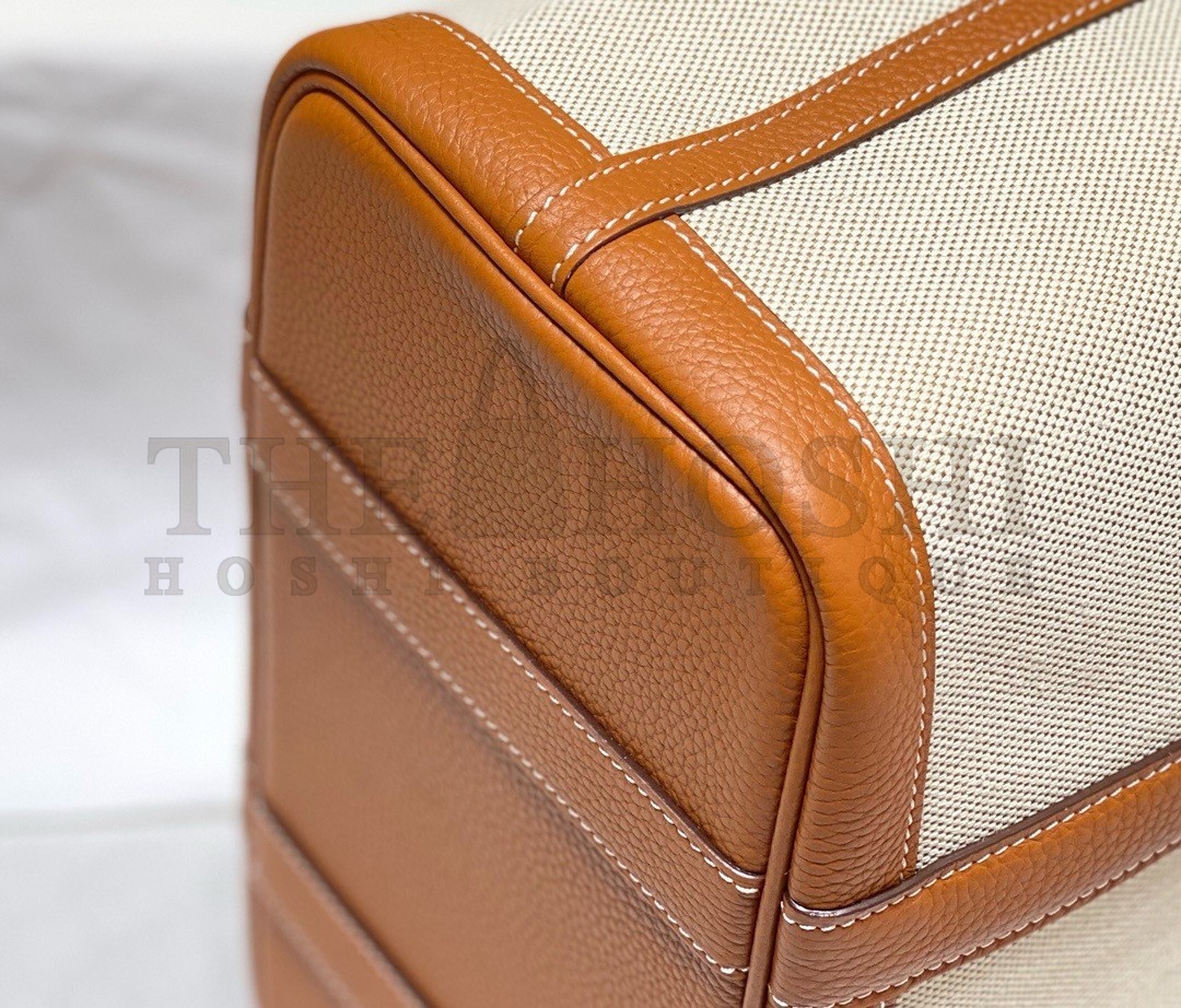 H**me5 Garden Party 30cm Bag in Toile and Gold Leather Master Quality