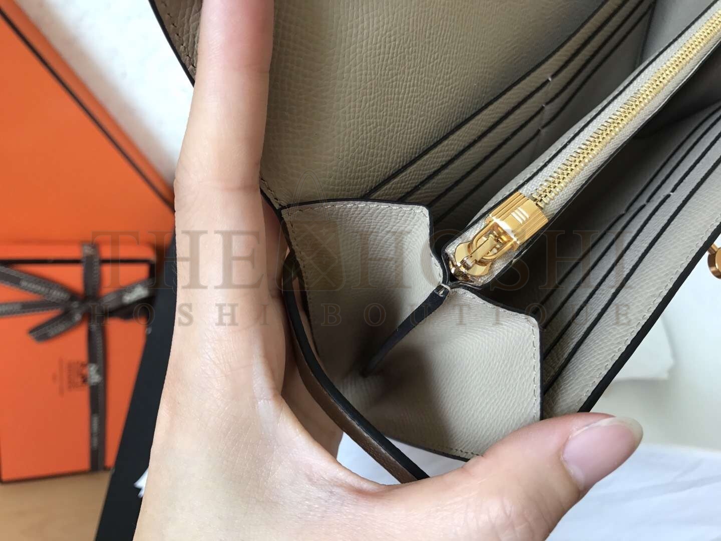 H**me5 Kelly Classic Long Wallet In Grey Epsom Leather Master Quality