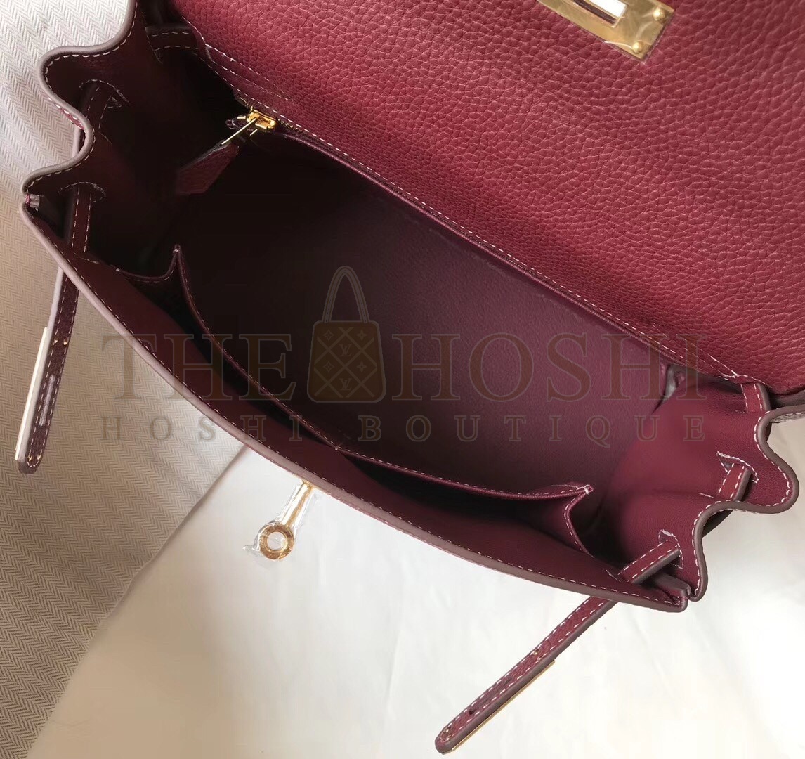 H**me5 Bordeaux Clemence Kelly 28cm Bag Master Quality
