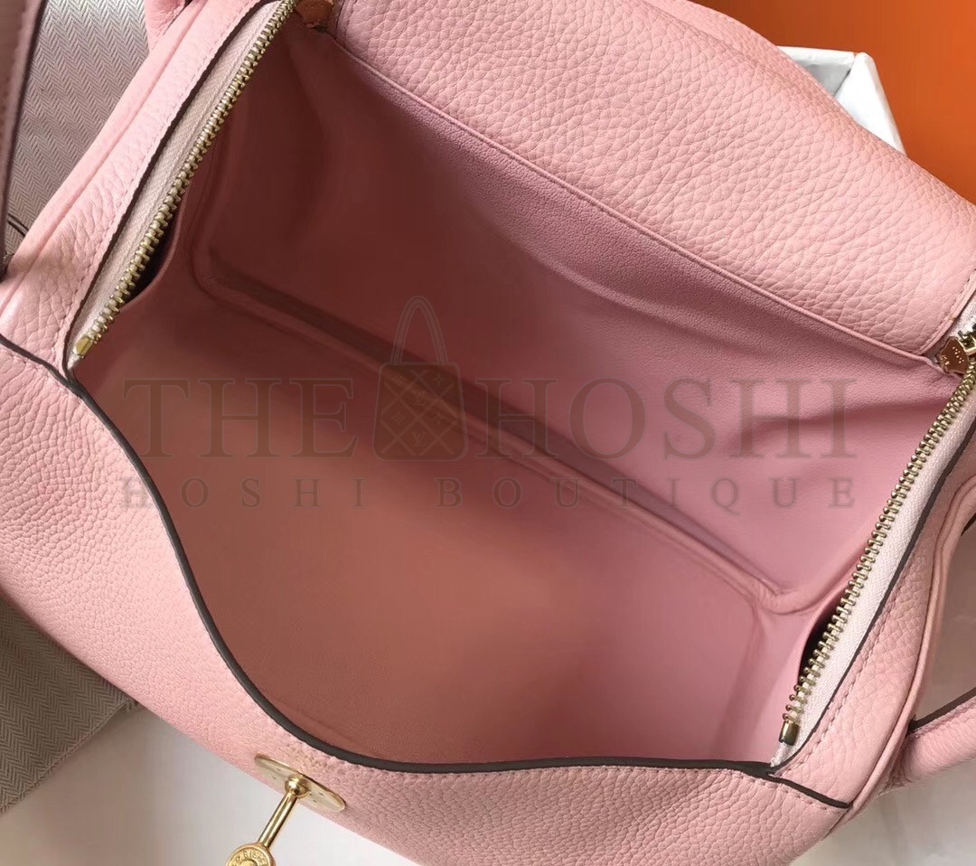H**me5 Lindy 30cm Bag In Pink Clemence Leather Master Quality