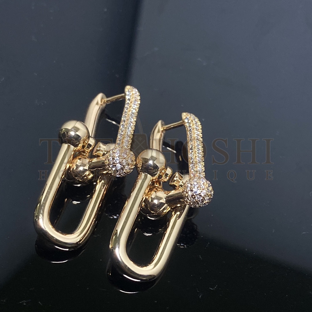 T*f*ny Earrings New Half D1am0nd Double U Ear Dangle Master Quality
