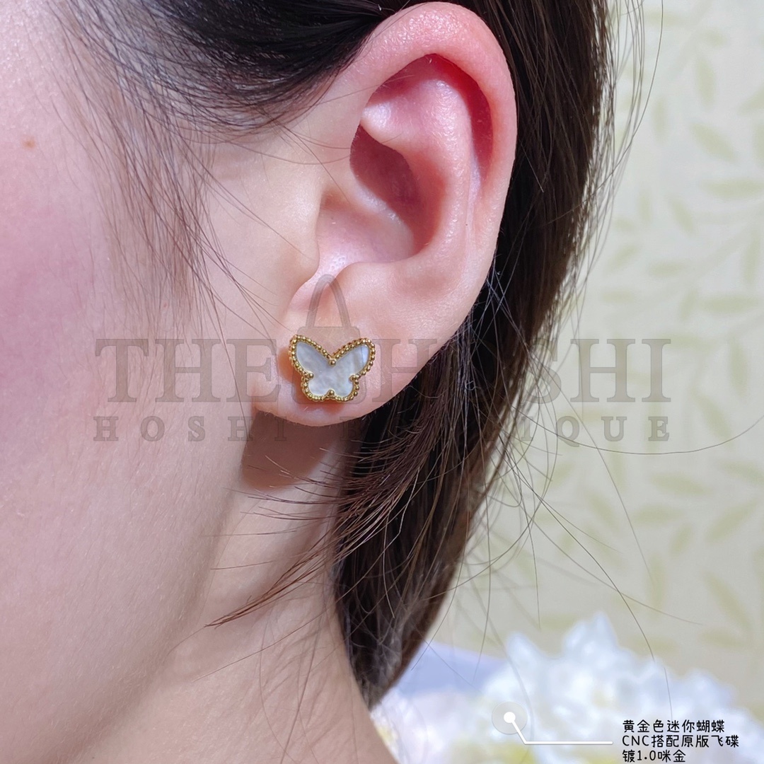 V*n Cl**f & Arpels Sweet Butterflies 18K yellow gold earrings Master Quality