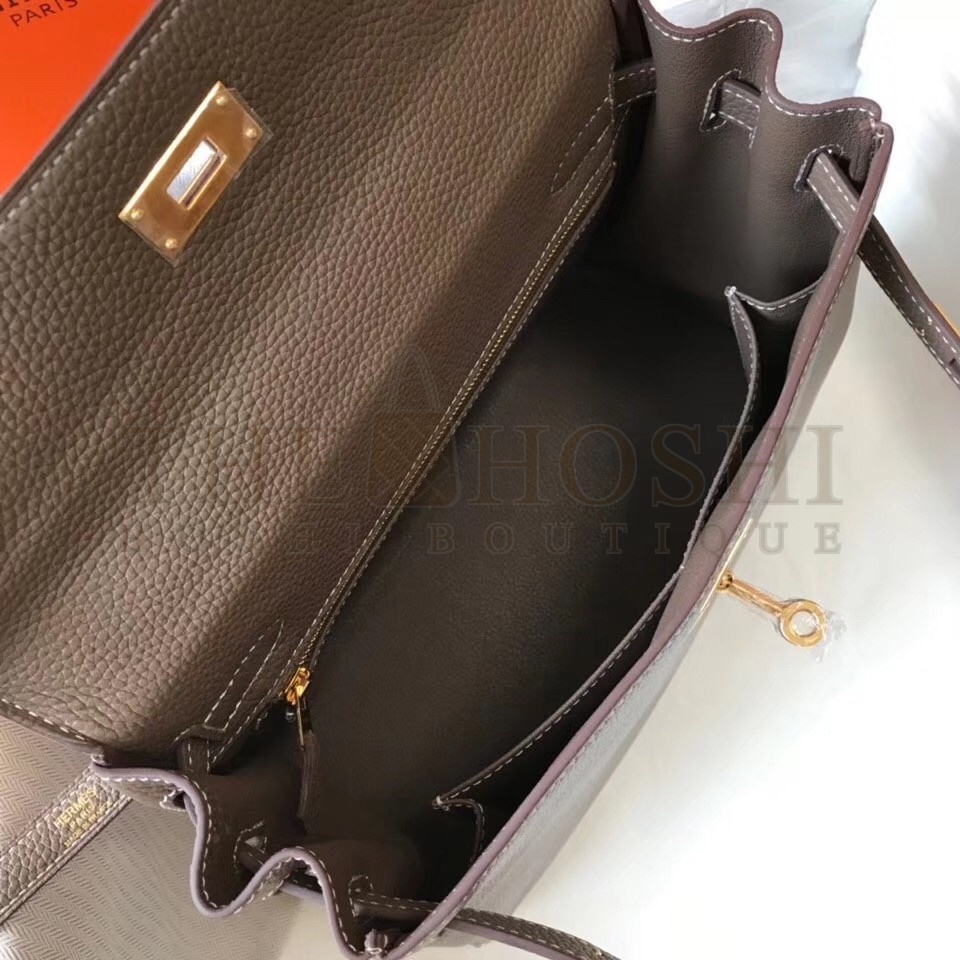 H**me5 Etoupe Clemence Kelly 25cm GHW Bag Master Quality