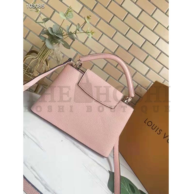 L0vis Vvtt0n LV Women Capucines MM Handbag Magnolia Pink Taurillon Leather Master Quality