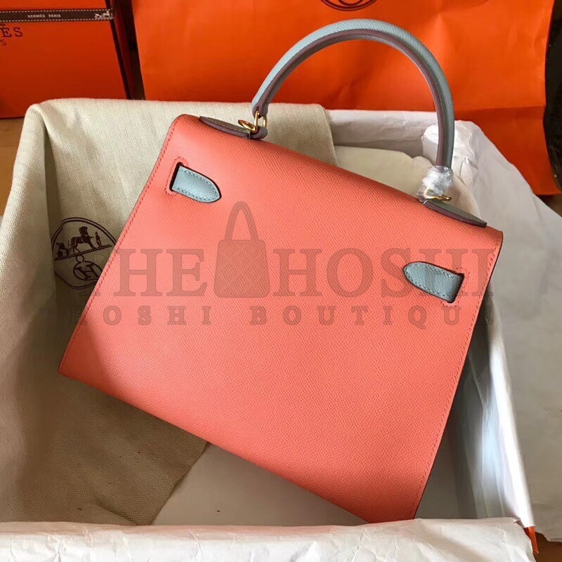 H**me5 Bicolor Epsom Kelly 28cm Rose Lipstick Handmade Bag Master Quality