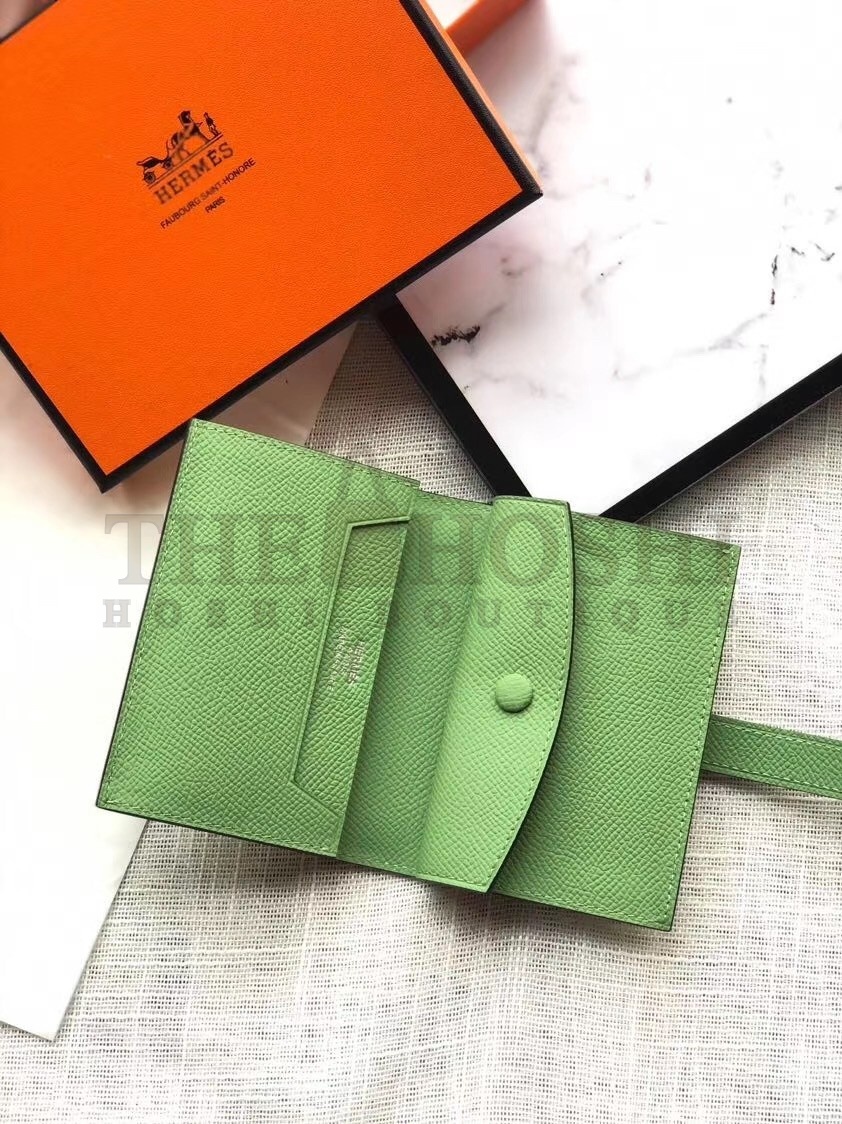 H**me5 Bearn Mini Wallet In Vert Criquet Epsom Leather Master Quality