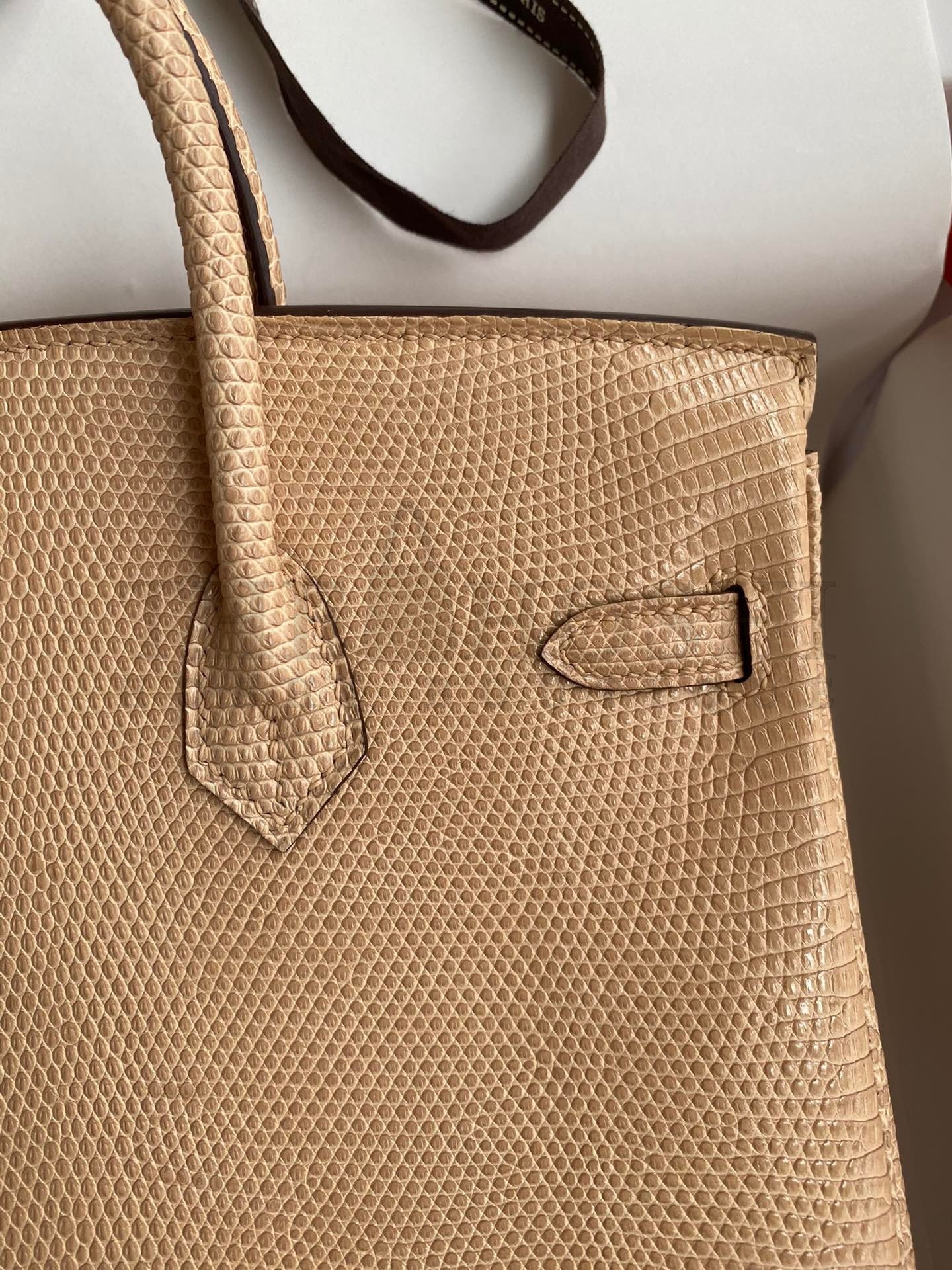 H**me5 Birkin 25 Retourne Handmade Bag In Beige Lizard Leather Master Quality
