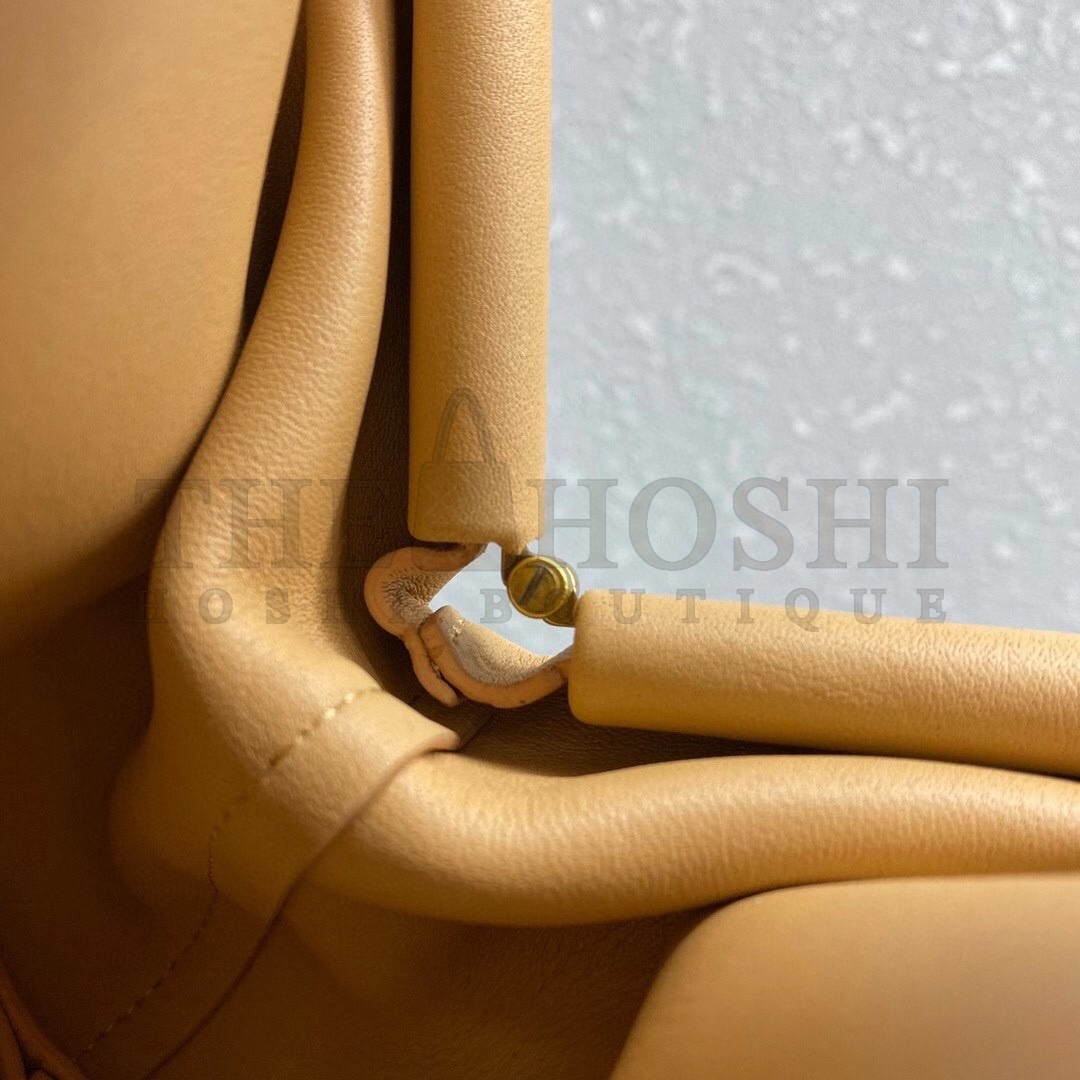 B0tt*ga Ven*ta Small Point Top Handle Bag In Beige Leather Master Quality