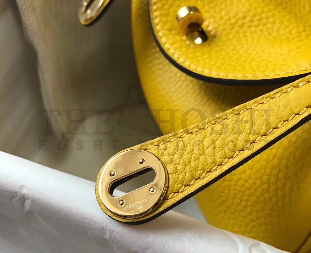 H**me5 Mini Lindy Bag In Yellow Clemence Leather Master Quality